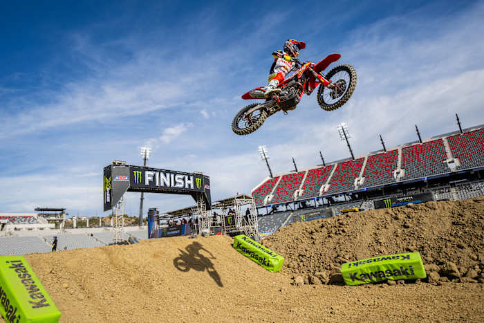 Tonight will be Jorge Prado's last SX event before he heads back to his native Spain to return to racing in Europe. Photo: Align Media.
